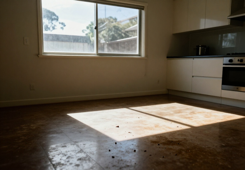 Cockroach infestation in a Concord West kitchen before treatment